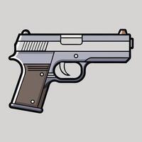 A gun on a gray background with a white background vector