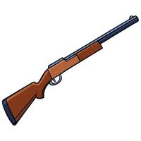 A rifle on a white background with a blue handle vector
