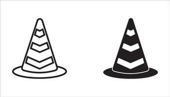 Construction cone icon set, illustration design. Tools collection. on white background. color editable vector