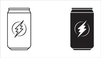 energy drink can icon set. sign for mobile concept and web design. illustration vector