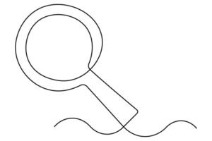 One stroke continuous magnifier illustration vector