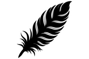 Continuous bird feather silhouette one line drawing for minimalist art vector