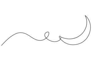 Continuous moon icon one line drawing for minimalist design vector