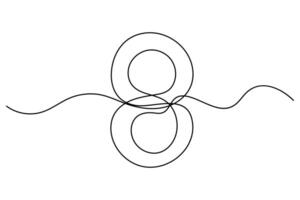 Minimal number 8 single stroke design vector