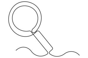 Hand-sketched magnifying glass one line design vector