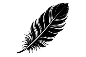 Abstract continuous line art of a bird feather silhouette vector