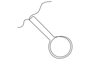 Minimalist magnifying tool one stroke sketch vector