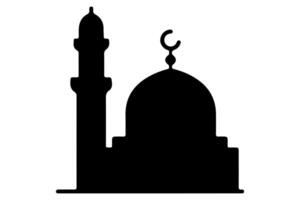 Elegant mosque icon silhouette in continuous line drawing style vector