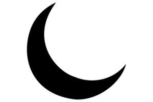 Minimalist continuous moon icon one line drawing for digital art vector