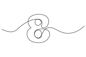Continuous number 8 line drawing vector
