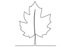 Graceful one line leaf drawing for unique graphic design vector