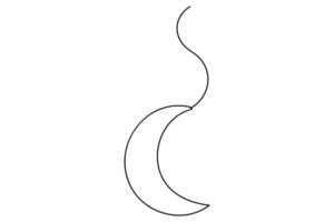 Abstract continuous line art of the moon icon for wall decor vector