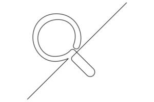 Continuous magnifying glass contour drawing vector
