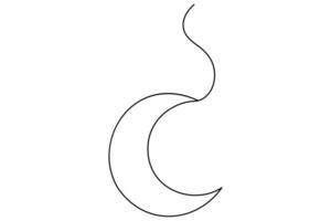 Simple continuous line drawing of the moon icon for stylish design vector
