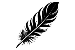 Single stroke continuous bird feather silhouette for stylish design vector