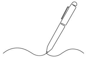 Black and white continuous pen sketch vector
