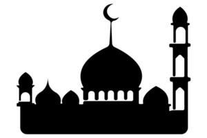 Graceful continuous mosque icon silhouette for unique branding vector