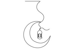 Hand-drawn Islamic icon using a single continuous line vector
