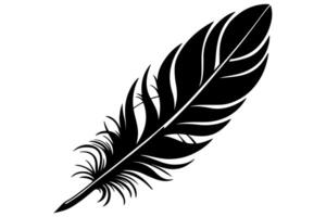 Elegant one line drawing of a continuous bird feather silhouette vector
