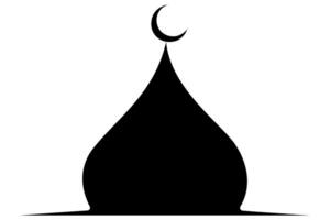 Simple continuous mosque icon silhouette for stylish graphic design vector