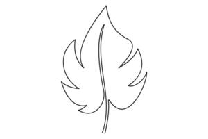 Minimalist continuous line leaf drawing for contemporary art vector