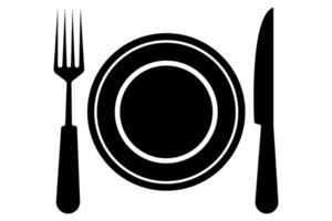 Continuous knife and fork silhouette for minimalist restaurant design vector