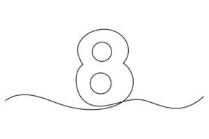 Flowing number 8 contour line sketch vector