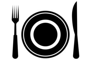 Minimal knife and fork silhouette drawing in continuous line for dining decor vector