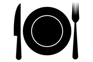 Elegant continuous knife and fork silhouette for dining logo design vector