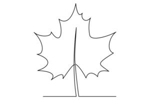 Continuous line leaf drawing for elegant branding projects vector