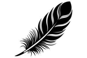 Simple continuous line bird feather silhouette for unique illustrations vector