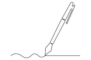 Creative continuous pen drawing in one stroke vector