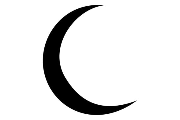 Single line moon icon drawing for clean, minimal designs