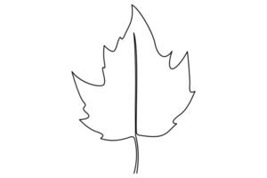 Simple continuous line drawing of a leaf for stylish design vector