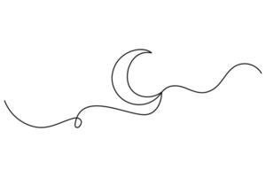 Elegant one line drawing of the moon icon for modern art vector