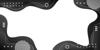 Modern black and white geometric background with fluid wave shapes. Abstract dynamic wallpaper vector