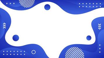 Modern dark blue fluid wave background with geometric shapes. Abstract dynamic wallpaper vector