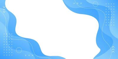 Light blue fluid wave background with geometric shapes vector