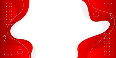 Modern red and white geometric background with fluid wave shapes. Abstract dynamic wallpaper vector