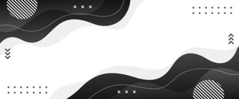 Modern black fluid background with geometric shapes. Abstract dynamic design. Template banner background for sales, business, ads, events, web, and headers vector