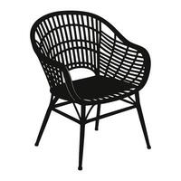 a black and white illustration of a rattan chair vector