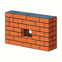 a brick wall with a hole in it vector