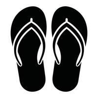 a pair of black flip flops vector