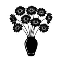 black and white illustration of a bouquet. vector