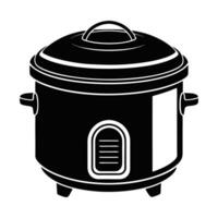 black and white illustration of a cooker vector