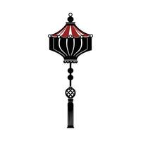 a black and red lamp with a red canopy vector