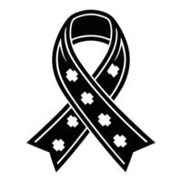 a black and white ribbon with crosses on it. vector