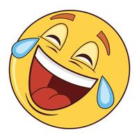 a cartoon emotionalize icon with a tear on its face vector