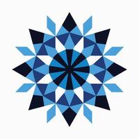 a blue and black geometric design with a star in the center vector