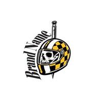 badge helmet with skull logo ready eps 10 format vector